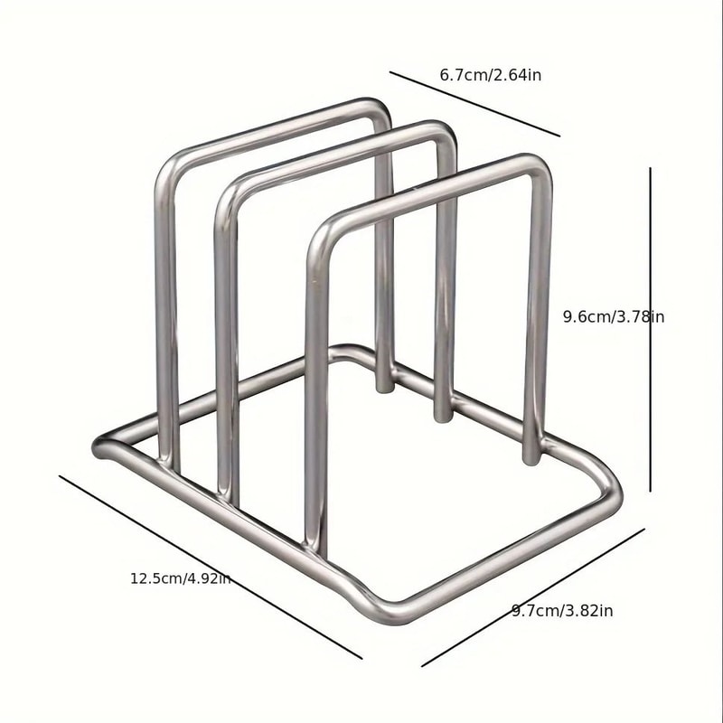 SpaceSaving Stainless Steel Pot Lid Cutting Board Organizer HeavyDuty Countertop Kitchen Rack 1