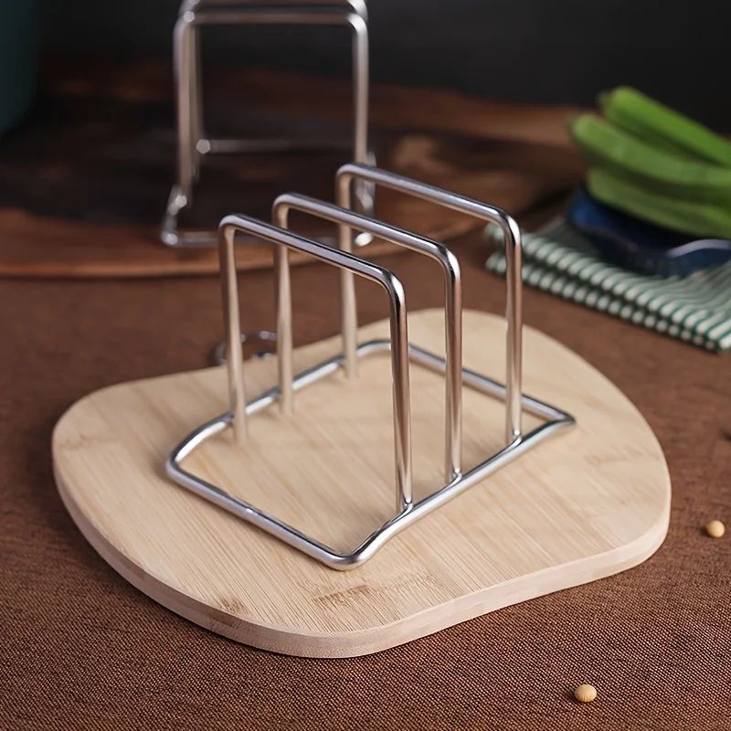SpaceSaving Stainless Steel Pot Lid Cutting Board Organizer HeavyDuty Countertop Kitchen Rack 4
