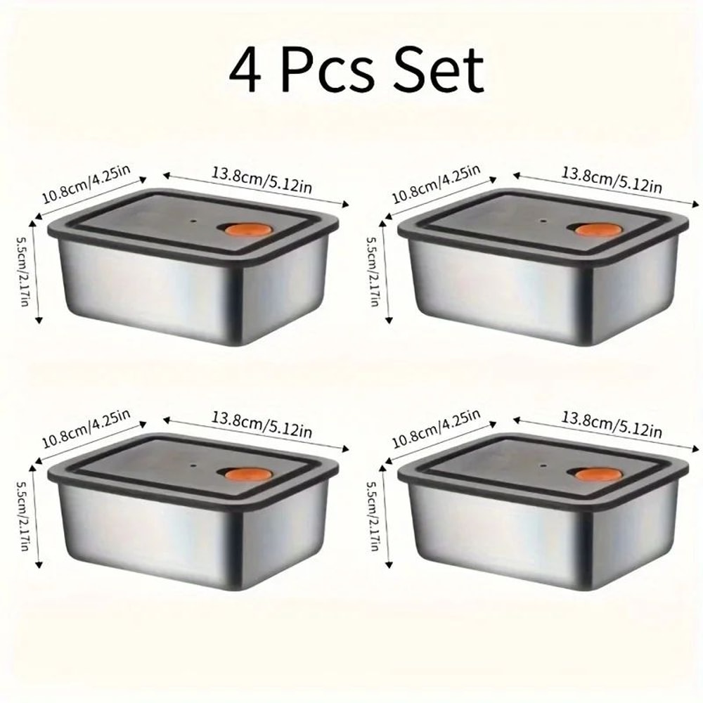 Stainless Steel Food Storage Containers Set Thickened Leakproof BPAFree Stackable Fridge Pantry O 6