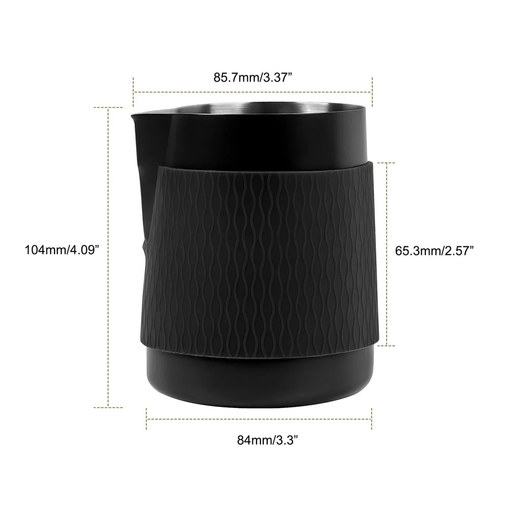 IKAPE Espresso Milk Pitcher V3 169 Fl Oz Handleless Milk Frothing Jug With Sharp Spout 4