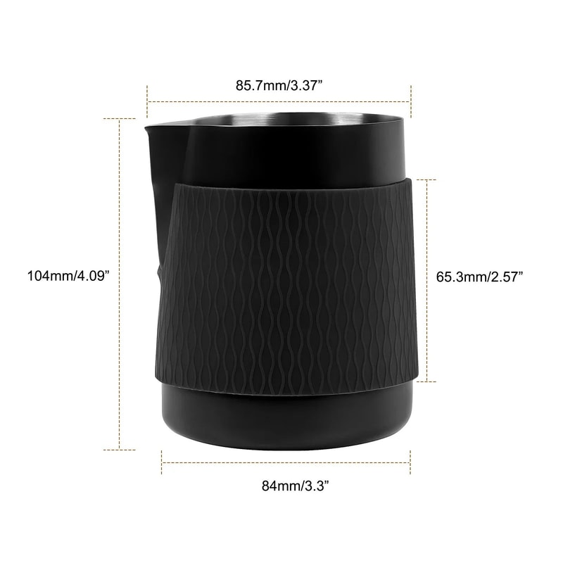 IKAPE Espresso Milk Pitcher V3 169 Fl Oz Handleless Milk Frothing Jug With Sharp Spout 4