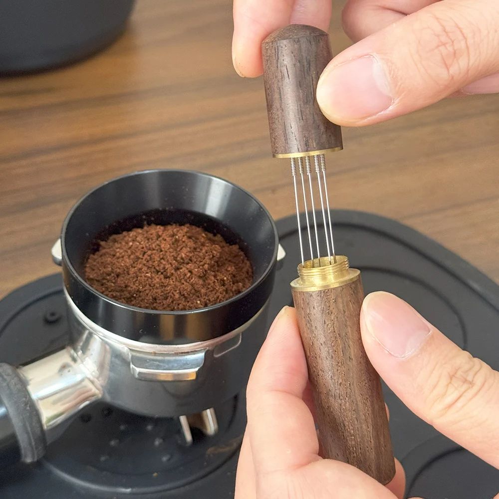 Espresso WDT Coffee Stirrer Wood Handle Needle Distributor Tool For Even Extraction 2