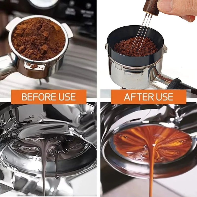 Espresso WDT Coffee Stirrer Wood Handle Needle Distributor Tool For Even Extraction 5