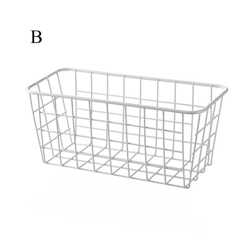 PunchFree Cabinet Door Storage Rack WallMounted Iron Organizer For Kitchen Bathroom 7