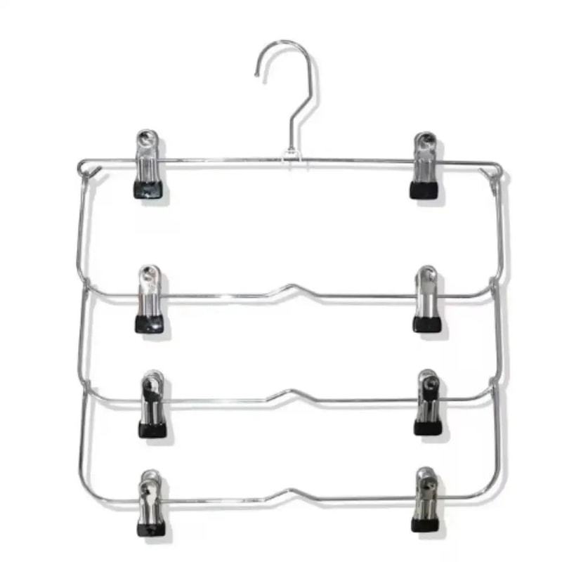 MultiFunctional NonSlip Stainless Steel Pants Hanger Seamless Skirt Trouser Storage Rack 7