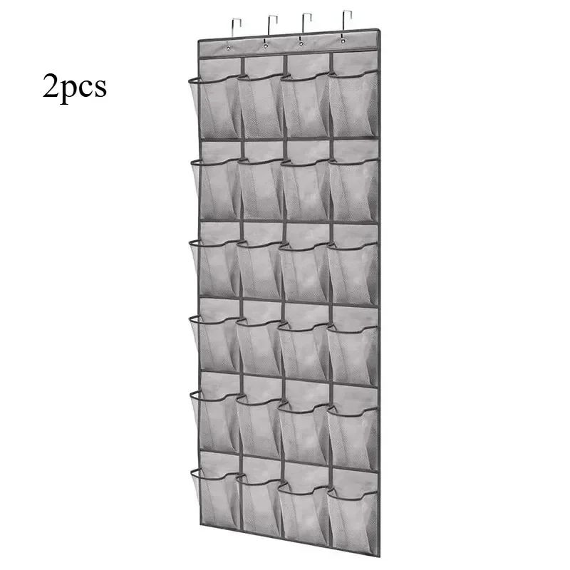 24Pocket Wall Door Hanging Shoe Organizer SpaceSaving Mesh Storage Rack 7