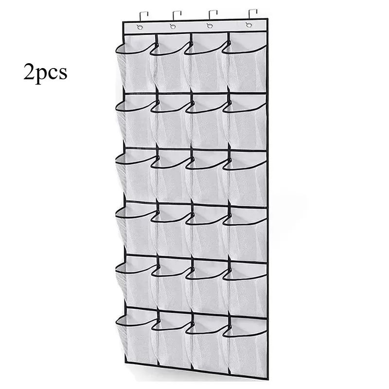 24Pocket Wall Door Hanging Shoe Organizer SpaceSaving Mesh Storage Rack 8