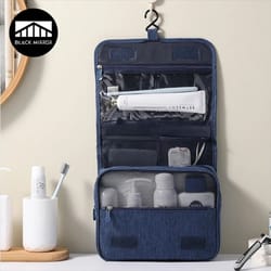 portable waterproof toiletry bag with hanging hook – large capacity travel makeup & bathroom organizer