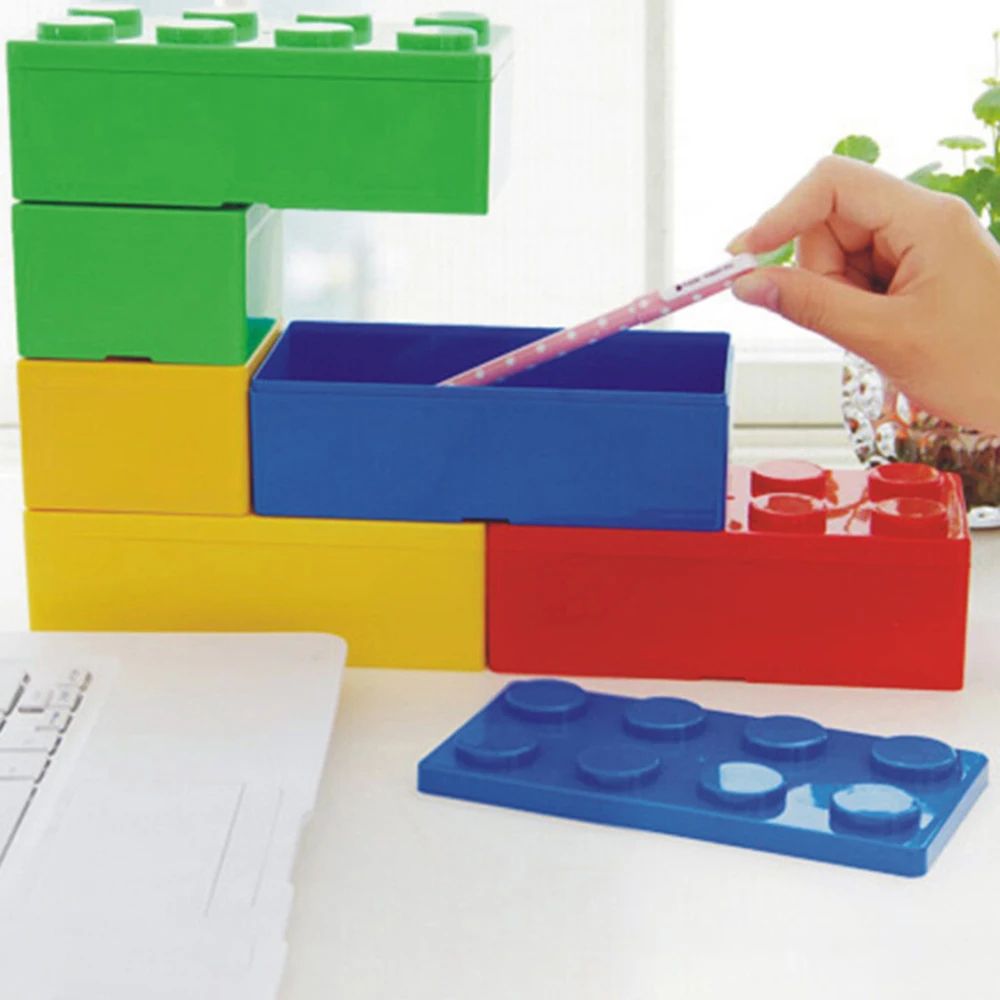 Creative Stackable Building Block Storage Boxes DIY Modular Organizer For Office Home Classroom 1