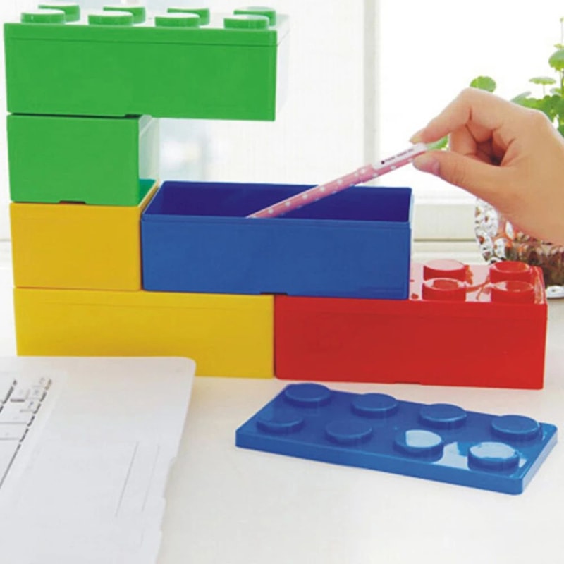Creative Stackable Building Block Storage Boxes DIY Modular Organizer For Office Home Classroom 1
