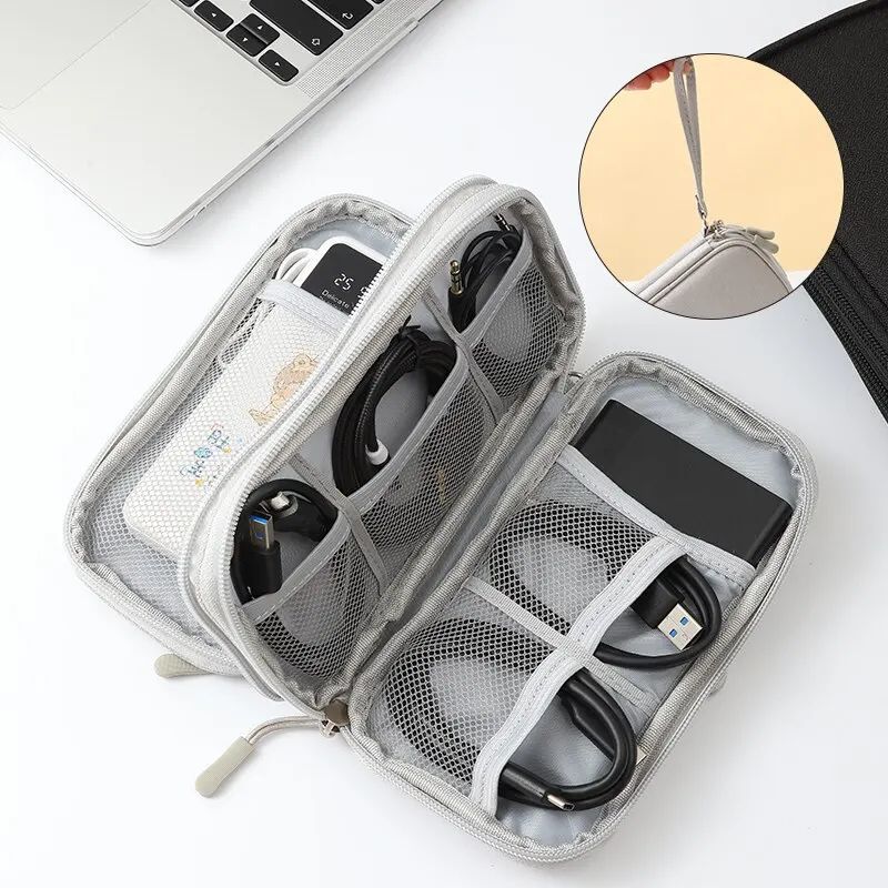 Portable Digital Accessories Organizer Bag USB Cable Headset Power Bank Storage Case 2