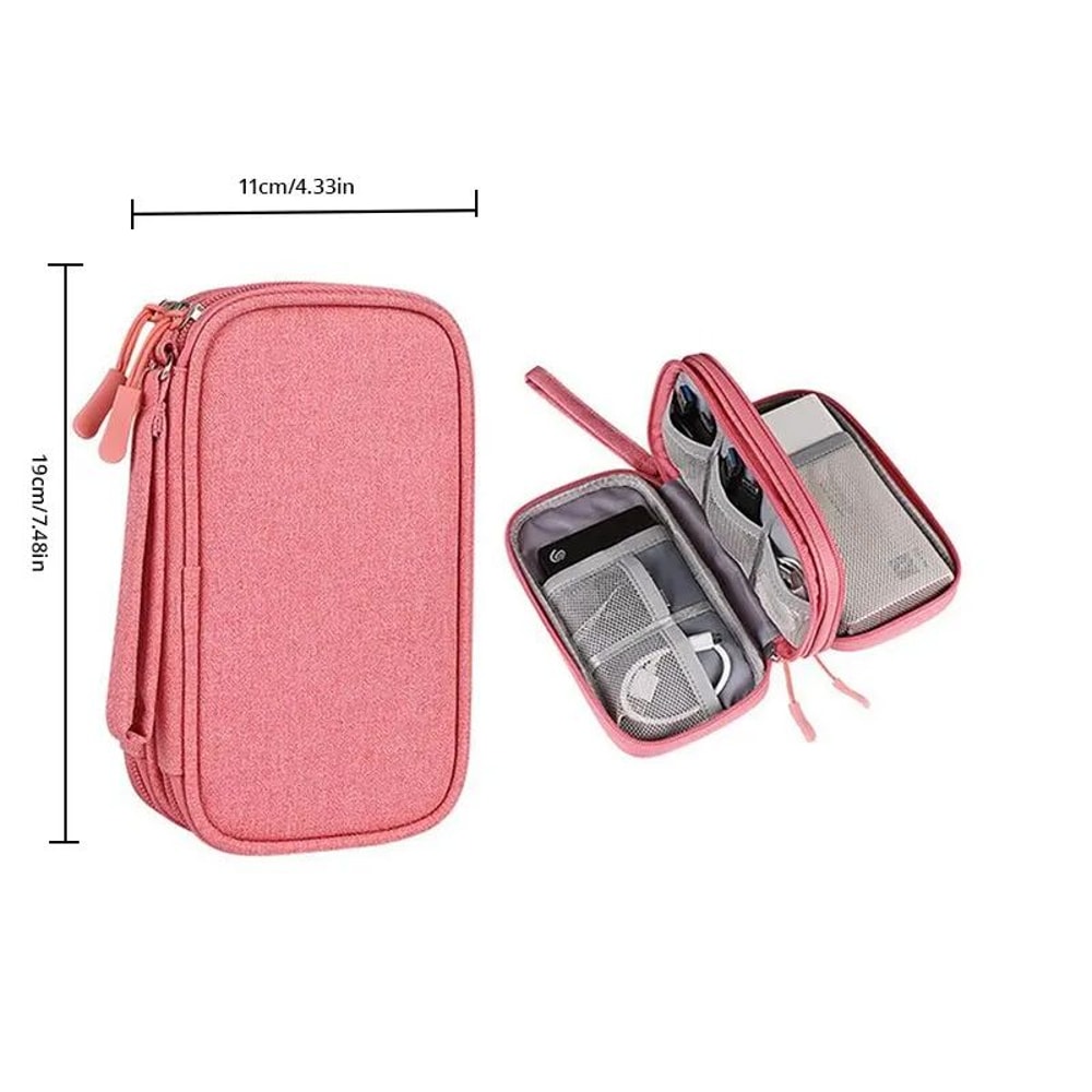 Portable Digital Accessories Organizer Bag USB Cable Headset Power Bank Storage Case 9