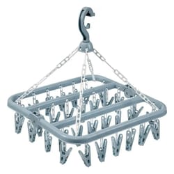 32-clip foldable drip hanger drying rack with rotating hook