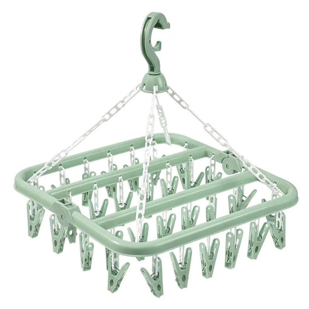 32Clip Foldable Drip Hanger Drying Rack With Rotating Hook 8