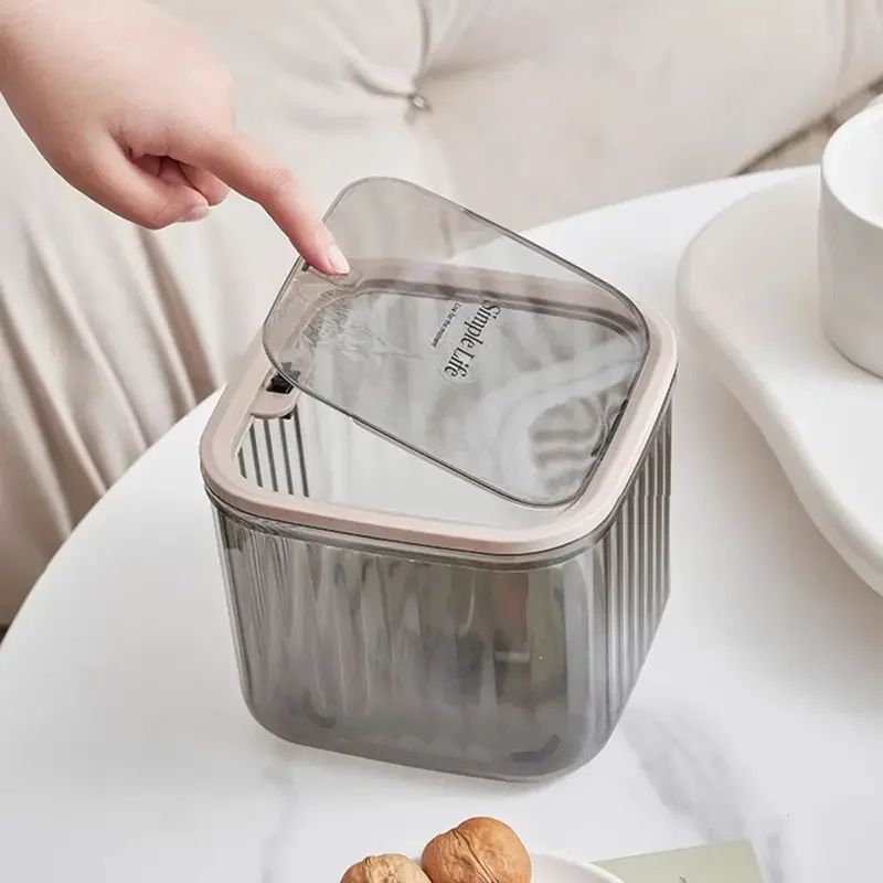 Transparent Mini Desktop Storage Box With PopUp Lid Waterproof Seal 2