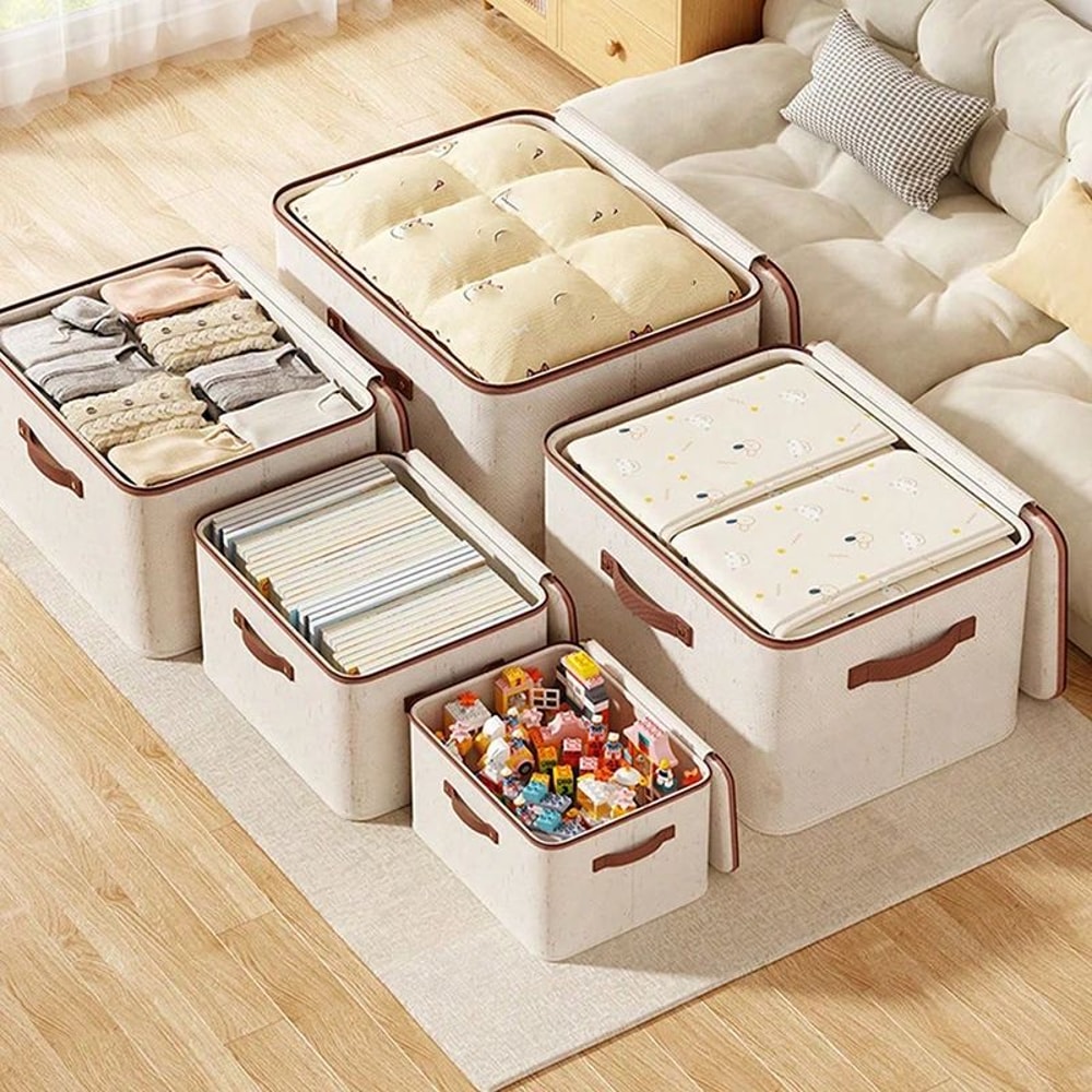 Foldable Clothes Storage Box With Zipper Handle For Closet Organization 5