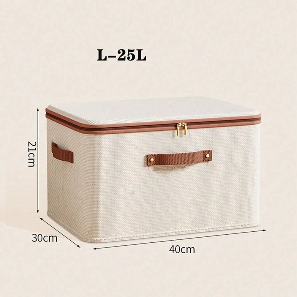 Foldable Clothes Storage Box With Zipper Handle For Closet Organization 8