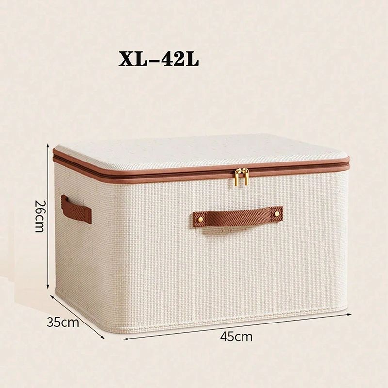 Foldable Clothes Storage Box With Zipper Handle For Closet Organization 9