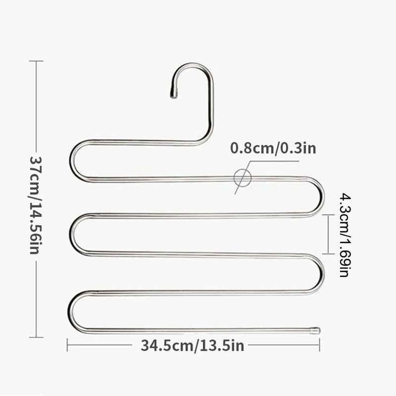 5Tier Stainless Steel Pants Hanger SpaceSaving MultiLayer Closet Organizer Rack 4
