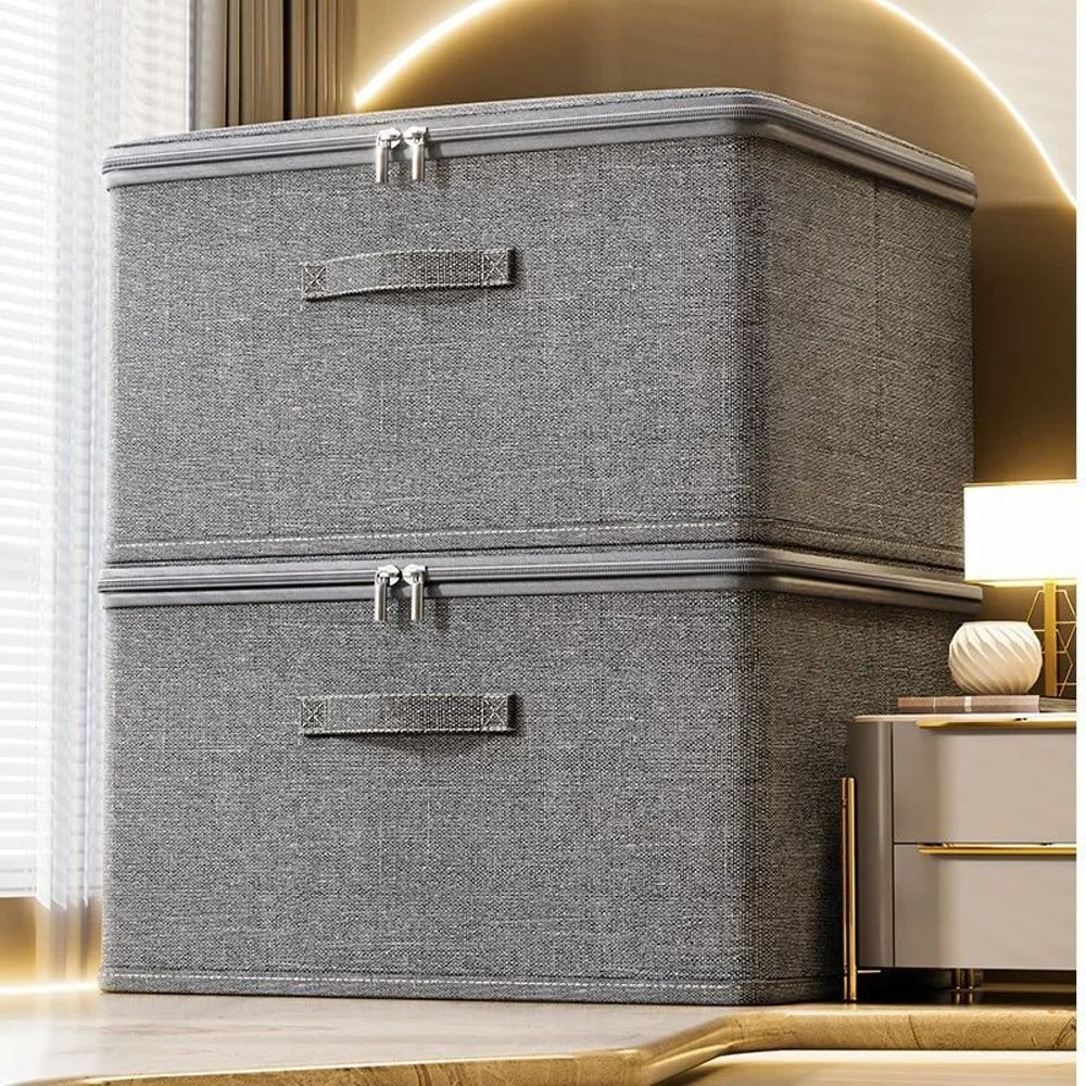 Foldable Fabric Storage Box With Wheels Password Lock Collapsible Closet Organizer Container 1