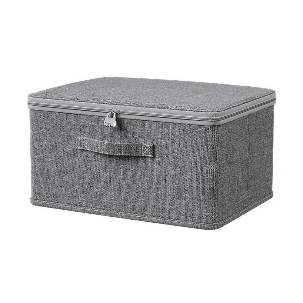 Foldable Fabric Storage Box With Wheels Password Lock Collapsible Closet Organizer Container 5