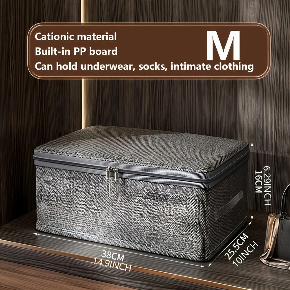 Foldable Fabric Storage Box With Wheels Password Lock Collapsible Closet Organizer Container 8