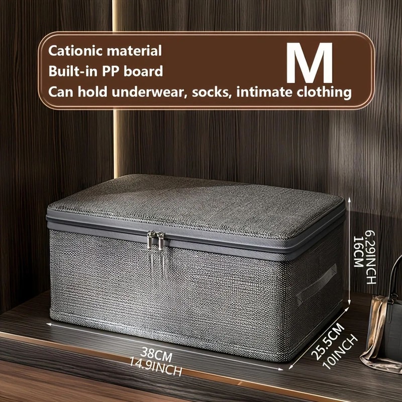 Foldable Fabric Storage Box With Wheels Password Lock Collapsible Closet Organizer Container 8