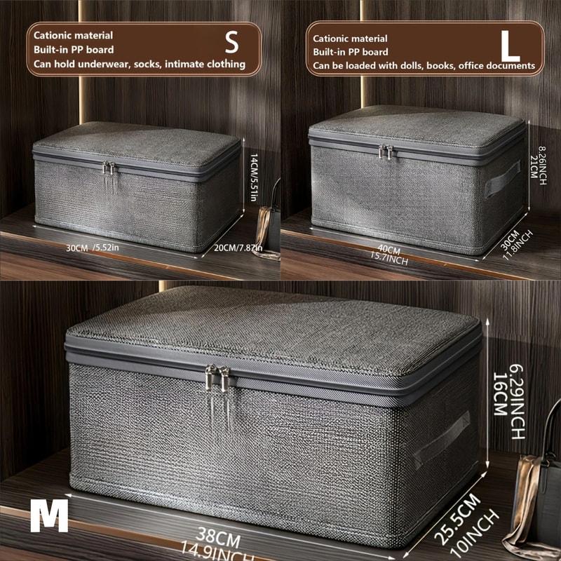 Foldable Fabric Storage Box With Wheels Password Lock Collapsible Closet Organizer Container 11