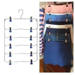 multi-functional stainless steel non-slip pants & skirt hanger – seamless closet storage rack