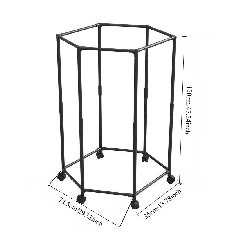 Hexagon Rotating Floor Clothes Rack 360 Movable Garment Organizer Hat Stand 5