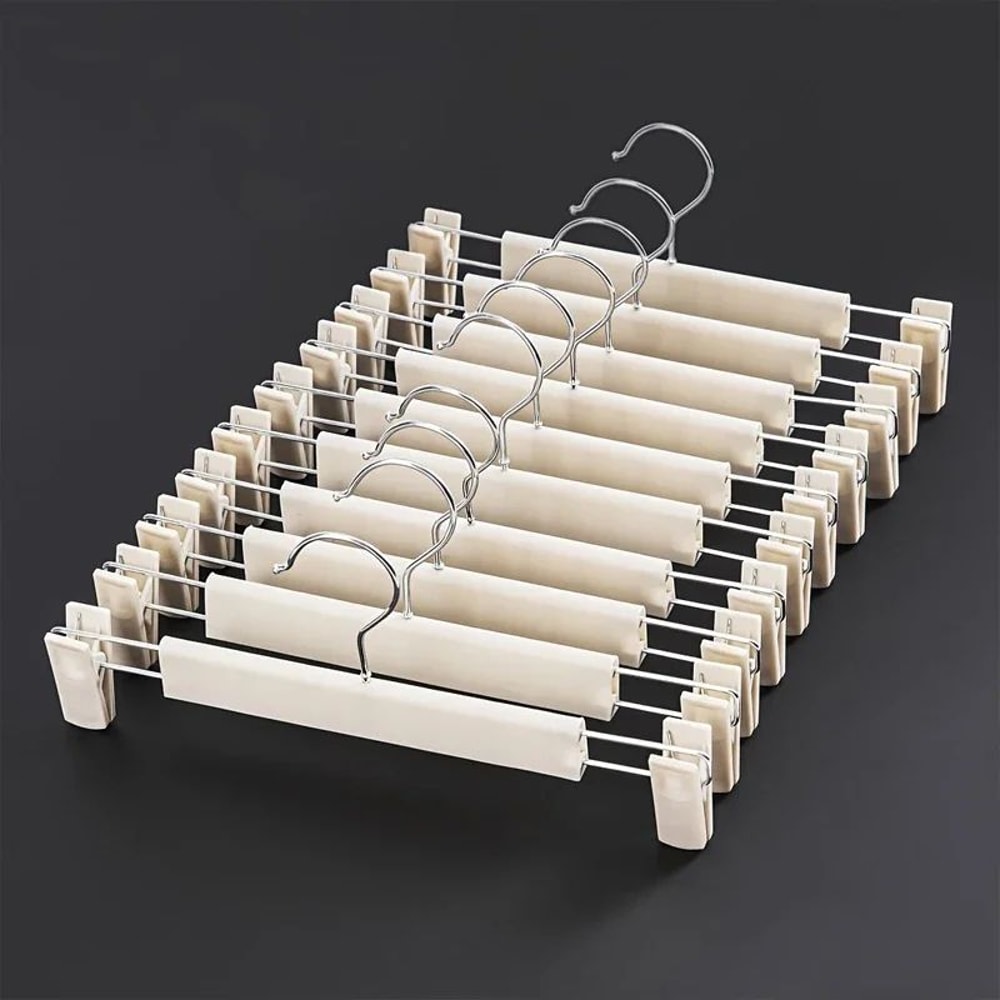 Adjustable Clip Pants Skirt Hangers SpaceSaving Trouser Garment Organizer 4