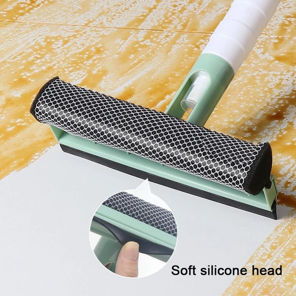 3in1 Window Cleaning Brush With Spray DoubleSided Glass Squeegee Sponge Wiper 1