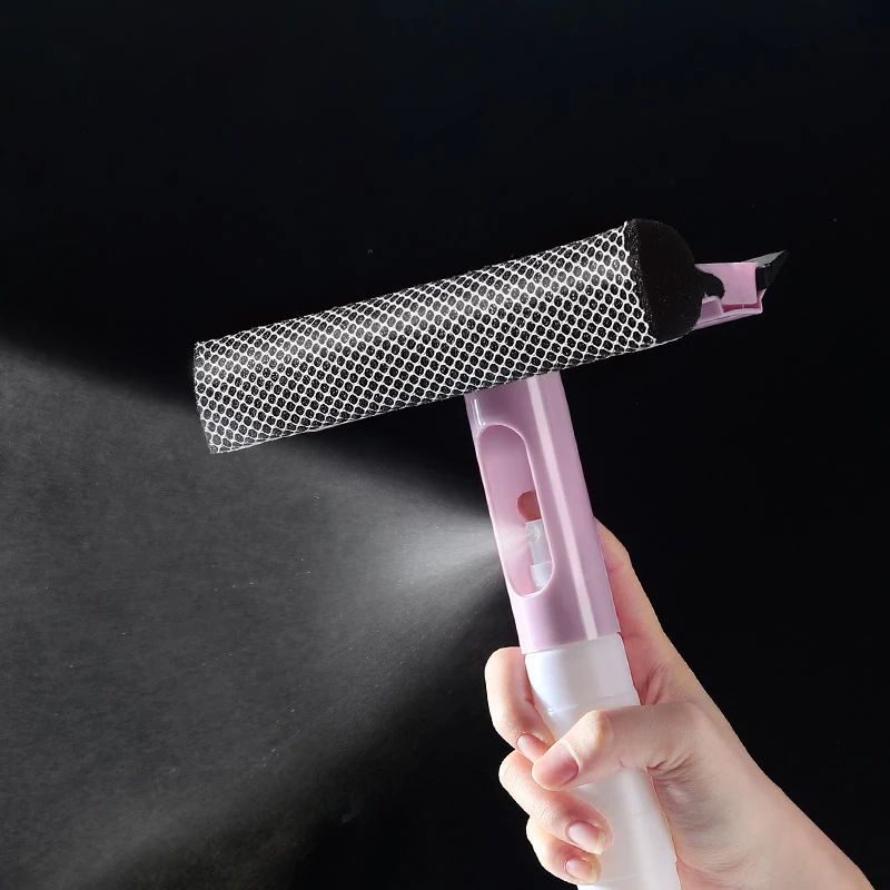 3in1 Window Cleaning Brush With Spray DoubleSided Glass Squeegee Sponge Wiper 4