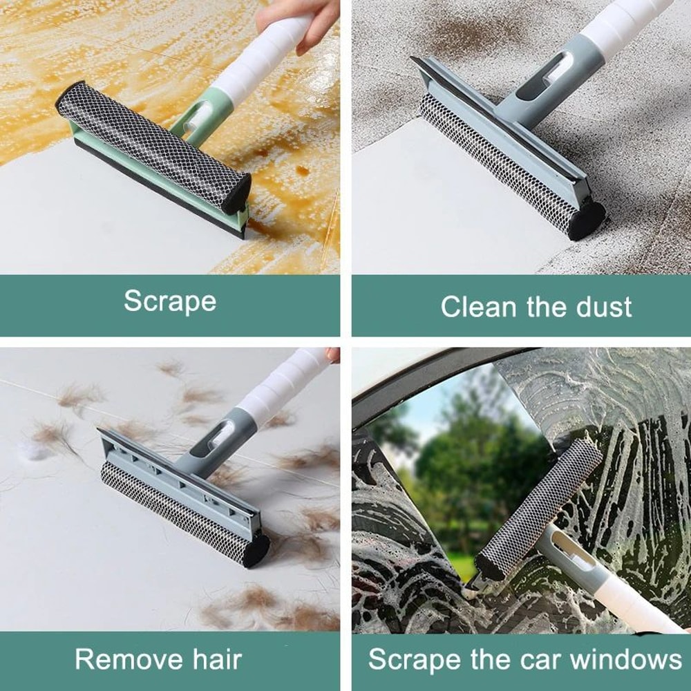 3in1 Window Cleaning Brush With Spray DoubleSided Glass Squeegee Sponge Wiper 5