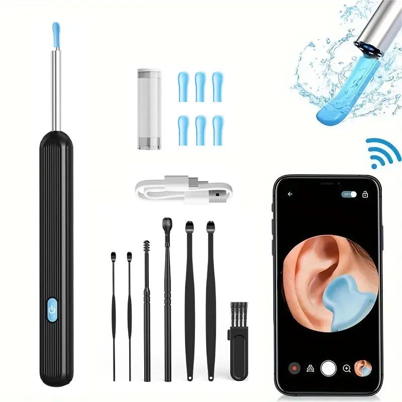 Wireless HD Visual Ear Cleaner With Camera USB Rechargeable Otoscope Wax Removal Tool 0