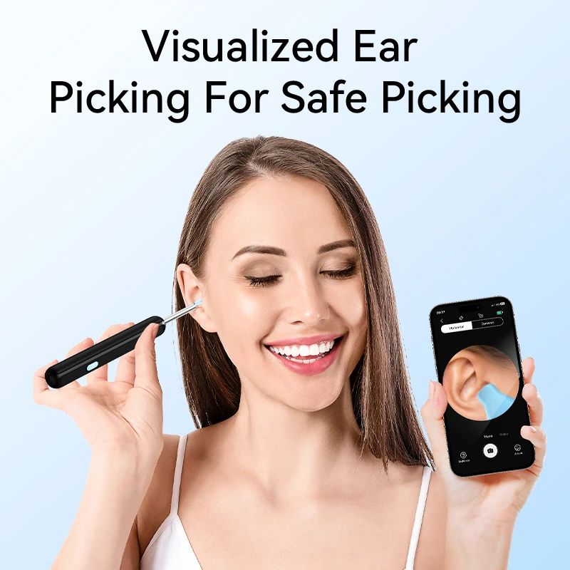 Wireless HD Visual Ear Cleaner With Camera USB Rechargeable Otoscope Wax Removal Tool 3