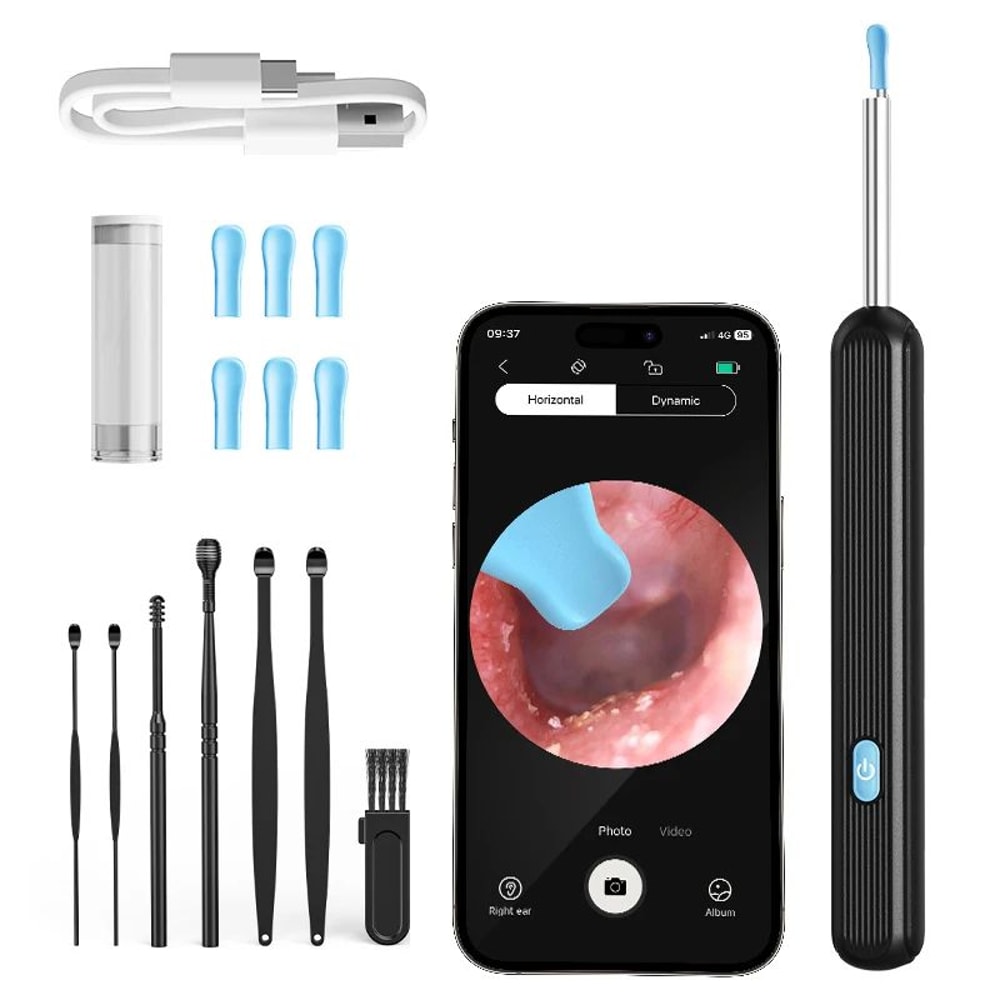 Wireless HD Visual Ear Cleaner With Camera USB Rechargeable Otoscope Wax Removal Tool 6