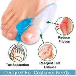 silicone toe splitter correction sleeve – hallux valgus bunion support separator