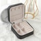 SingleLayer PU Leather Travel Jewelry Box Compact Zipper Organizer Case 6