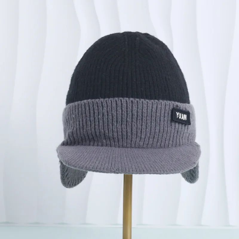 Winter Thermal Knit Baseball Cap Windproof Fleece Ear Flap Hat For Men Women 6