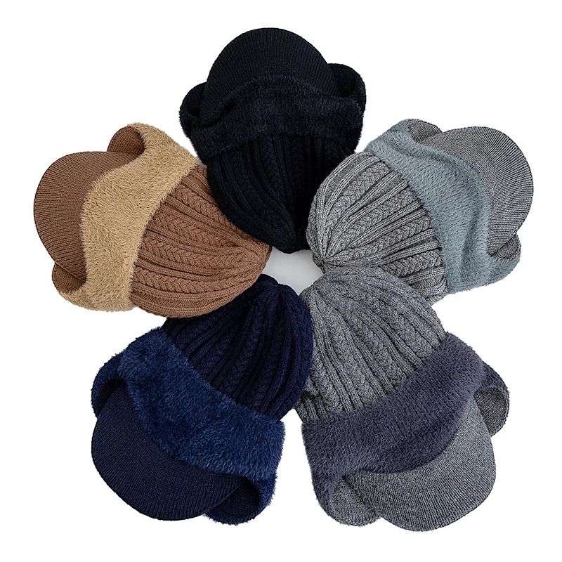 Plush FurLined Winter Hat With Earflaps Faux Fur Beanie Warm Outdoor Cap For Men 5
