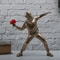 Resin BanksyInspired Flower Thrower Figurine Modern Street Art Desk Sculpture 2