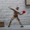Resin BanksyInspired Flower Thrower Figurine Modern Street Art Desk Sculpture 4