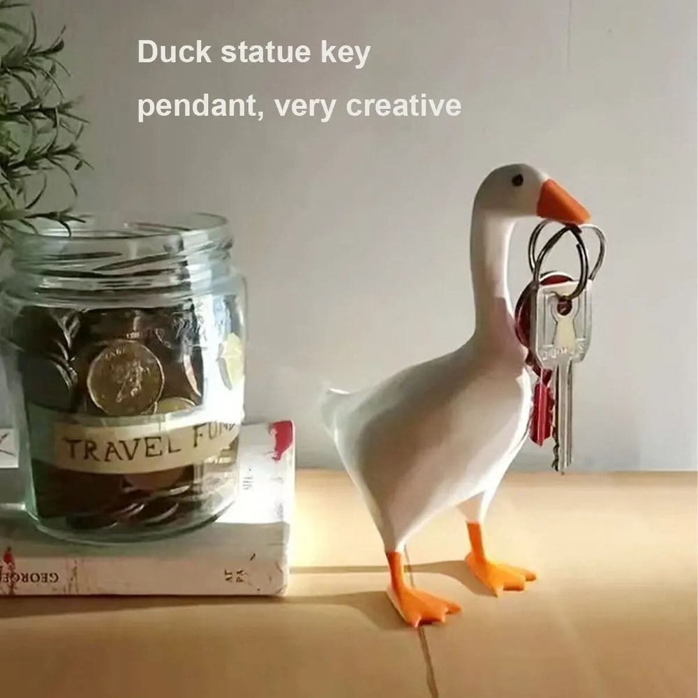 Cute Magnetic Goose Key Holder Resin Decorative Figurine Entryway Organizer 4