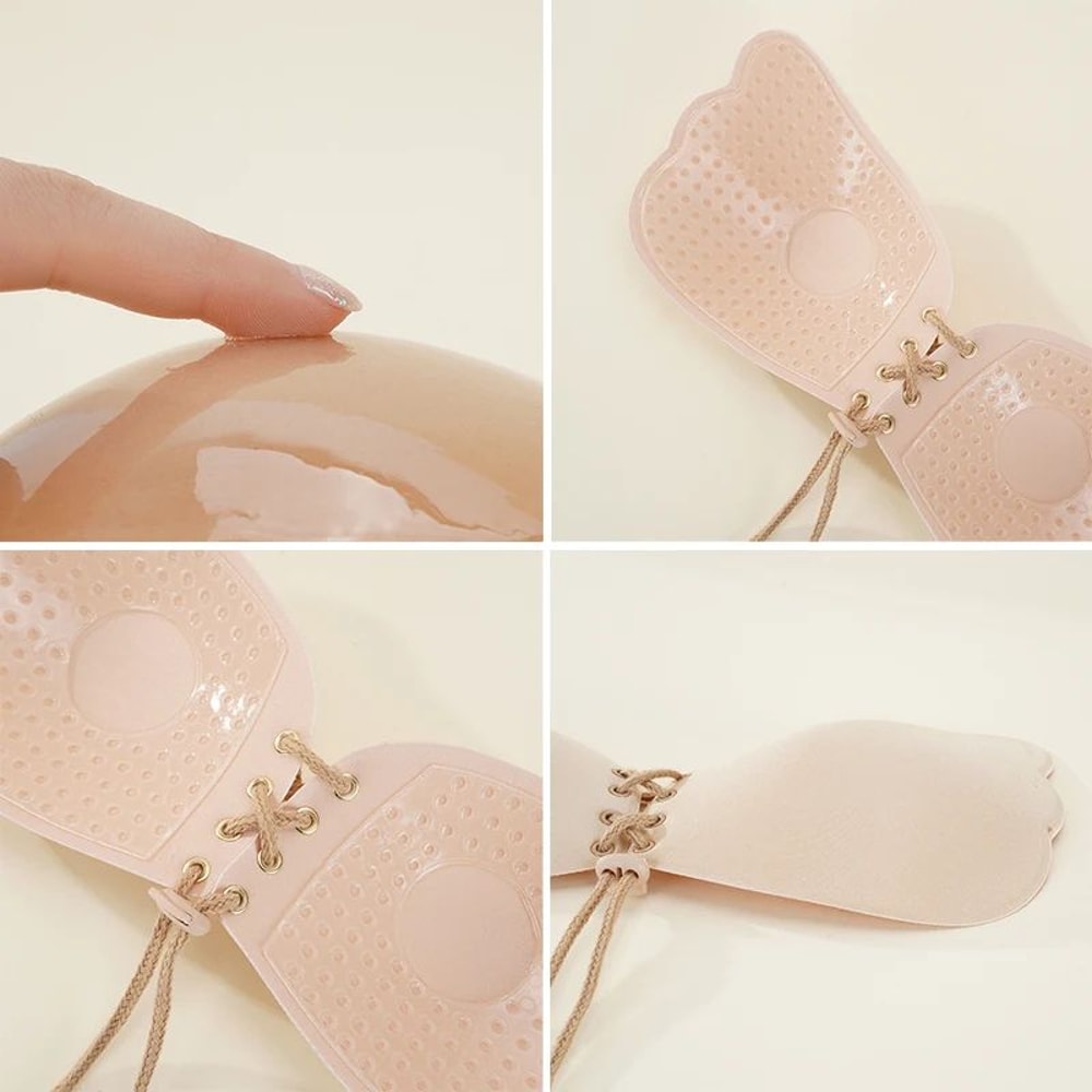 Seamless SelfAdhesive PushUp Fly Bra Invisible Strapless Silicone StickOn Bra Plus Size Available 4