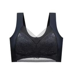 womens lace plus size ice silk seamless bra – anti-sagging thin vest with light padding