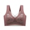 Womens Lace Plus Size Ice Silk Seamless Bra AntiSagging Thin Vest With Light Padding 10