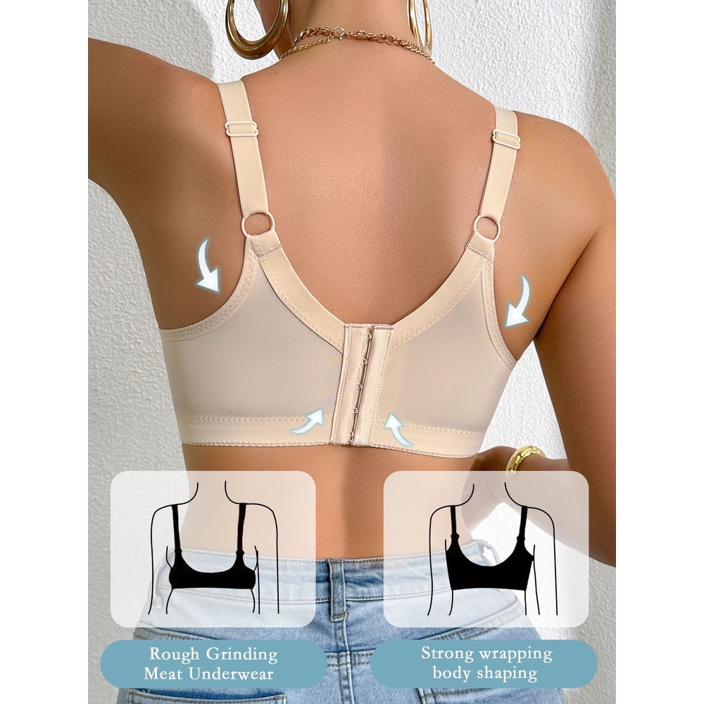 Sexy Lace Underwire PushUp Bra Side Smoothing Minimizer Lingerie AD Cup 2