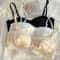 French Satin Seashell HalfCup Underwire Bra Lace Trim Sexy Lingerie 3