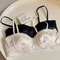 French Satin Seashell HalfCup Underwire Bra Lace Trim Sexy Lingerie 5